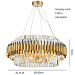 Gold Crystal Chandelier LED Ceiling Pendant Light - Luxurious Living Room Decor