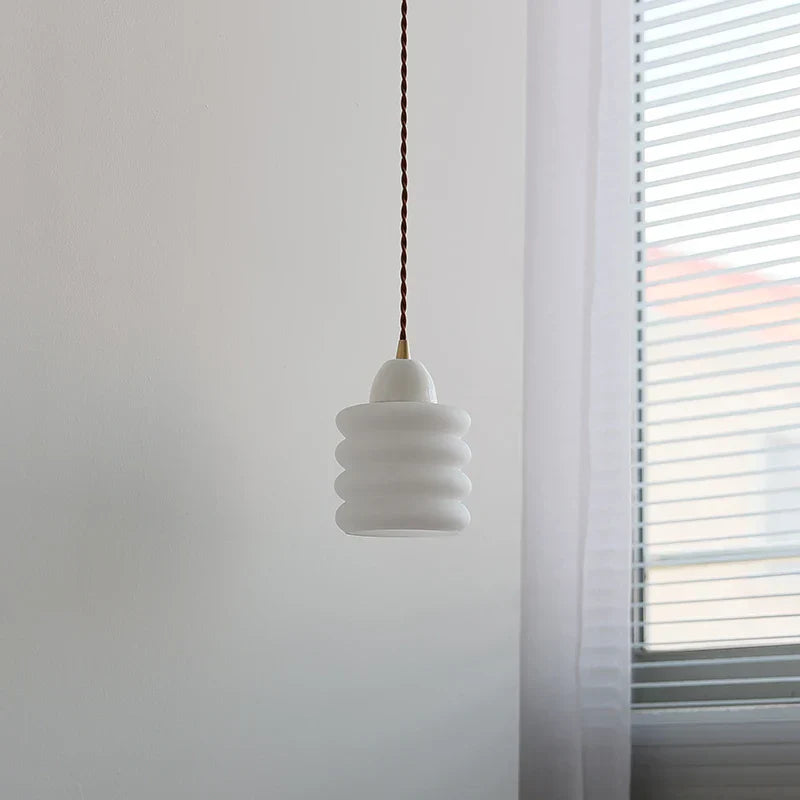 White Glass Adjustable LED Pendant Lamp Nordic Modern Hanging Lights