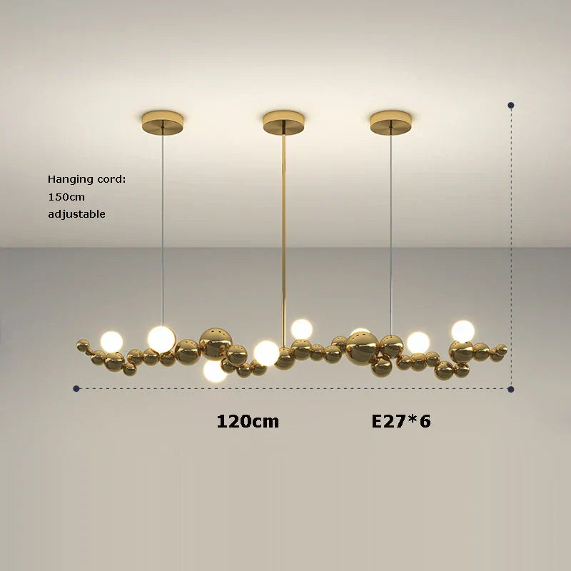 Silver Gold Molecule Stainless Steel LED Chandelier - 2022 Trend