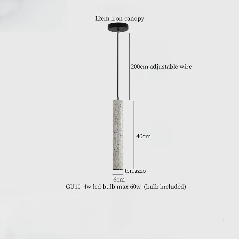 Afralia™ Terrazzo LED Pendant Lamp Industrial Decor Nordic Modern Lighting