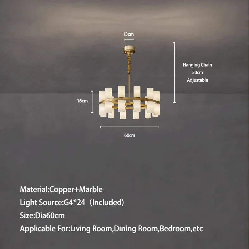 Moonshade Marble & Copper Chandelier