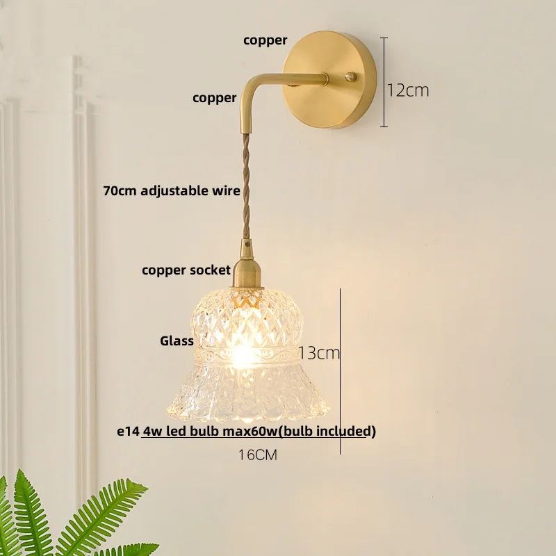 Afralia™ Glass LED Wall Sconce: Modern Nordic Design with Pull Chain Switch