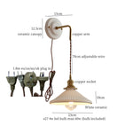 Afralia™ Adjustable LED Wall Sconce Lamp Stripe Ceramic Copper Mirror Bedside