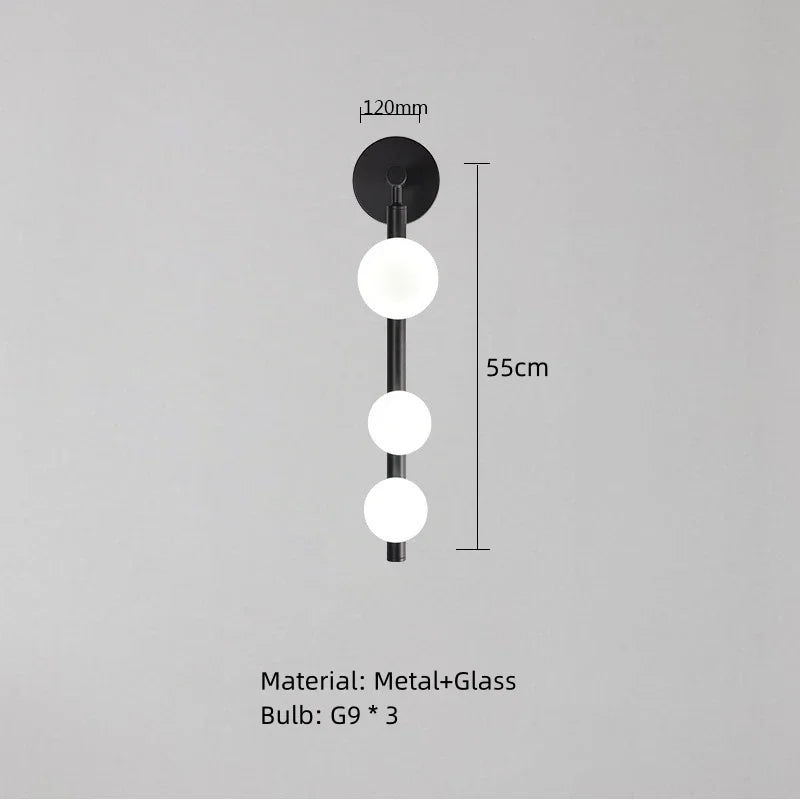 White Glass Ball Wall Sconce Lamp for Parlor, Bedroom, Dining Room