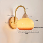 LED Glass Iron Wood Wall Light Fixture Modern Nordic Bedside Lamp