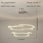 Crystal LED Chandelier Pendant Light Modern Luxury Foyer Ceiling Lamp