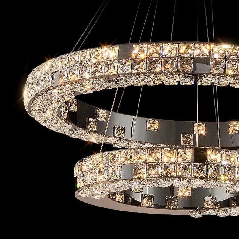 Bacci 2-Tier Crystal Chandelier Light