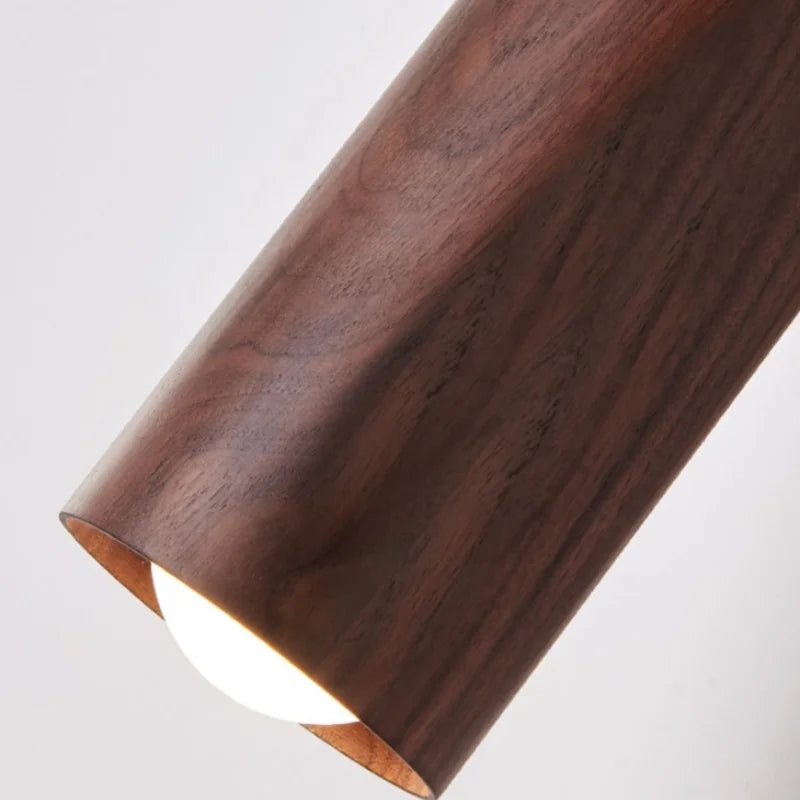 Wood Nordic LED Wall Light - Modern Copper Canopy Bedside Lamp