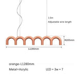 Blue Metal Arch Chandelier Pendant Light - Modern Design for Home Décor