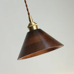 Walnut Wood LED Pendant Lamp 200cm Adjustable Nordic Modern Hanging Light