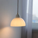 Modern Nordic Glass Pendant Light with Ceramic Socket for Home Decor.