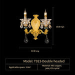 Luxe Crystal Chandelier: Elegant Copper Living Room Dining Candle Light