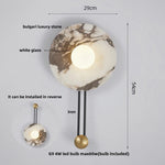 Yellow Travertine LED Wall Lamp, Modern Glass Ball Bathroom Mirror Light
