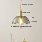 Glass Copper LED Hanging Light: Nordic Pendant Lamp, Living Room Bedroom Coffee Knob Switch