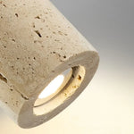 Afralia™ Yellow Travertine Stone LED Pendant Light Fixture for Home Decor