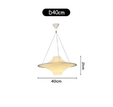 UFO Chandelier Cream LED Pendant Light Acrylic Saucer Lamp for Home Decor