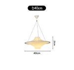 UFO Chandelier Cream LED Pendant Light Acrylic Saucer Lamp for Home Decor