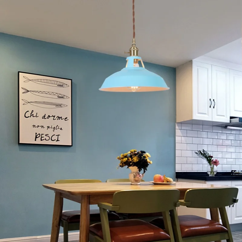 Blue Iron Art LED Pendant Light, Nordic Modern Style for Home and Commercial Spaces
