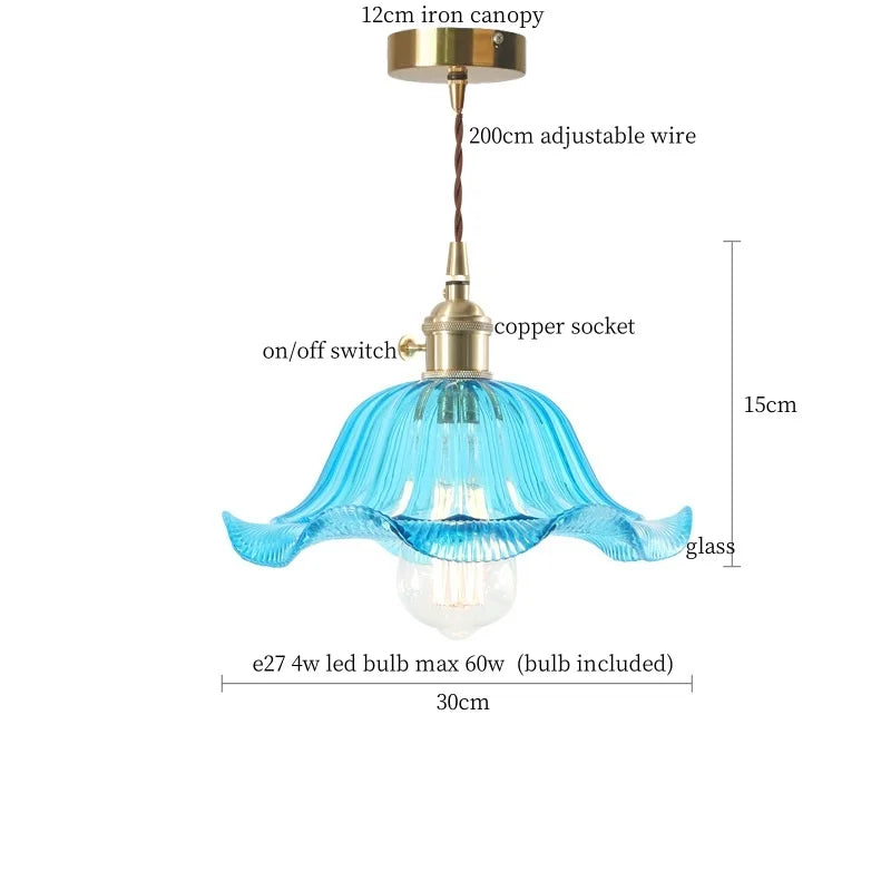 Glass Flounce LED Pendant Light - Stylish Nordic Design