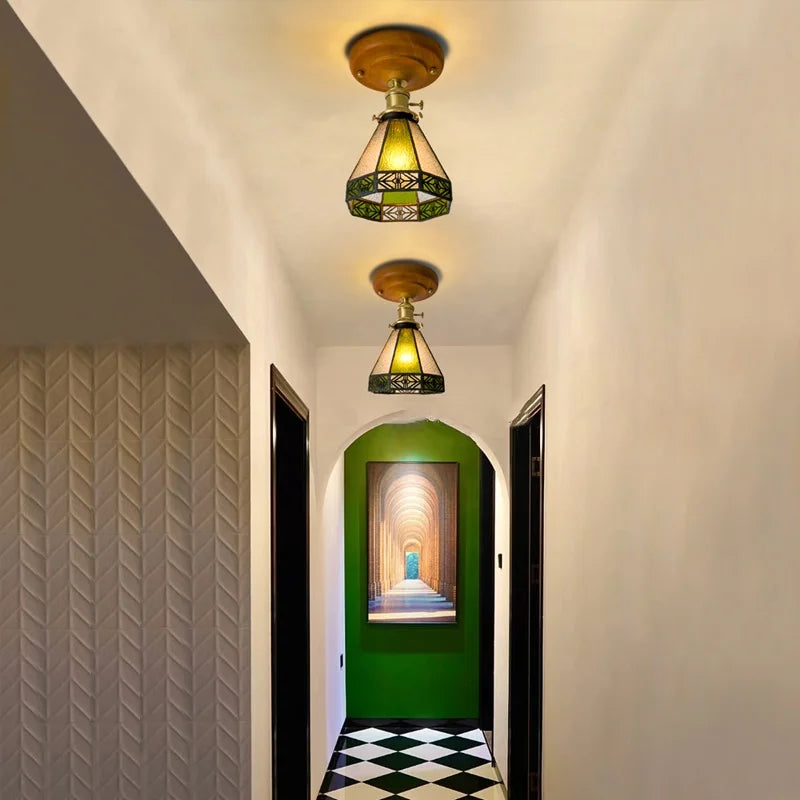 Glass Copper LED Ceiling Lamp Modern Style for Home Decor and Restaurant