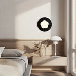 Afralia™ Wabi Sabi Black Travertine LED Wall Sconce for Home Living Lights