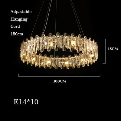 Crystal Dimmable Pendant Light Luminaire for Living Room Bedroom