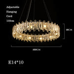 Crystal Dimmable Pendant Light Luminaire for Living Room Bedroom