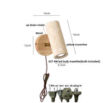 Nordic Modern Rotate LED Wall Lights Yellow Travertine Stone Wood Applique Murale