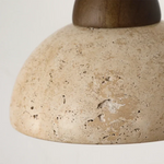 Afralia™ Wood Canopy LED Wall Sconce Yellow Travertine Stone Nordic Modern Light