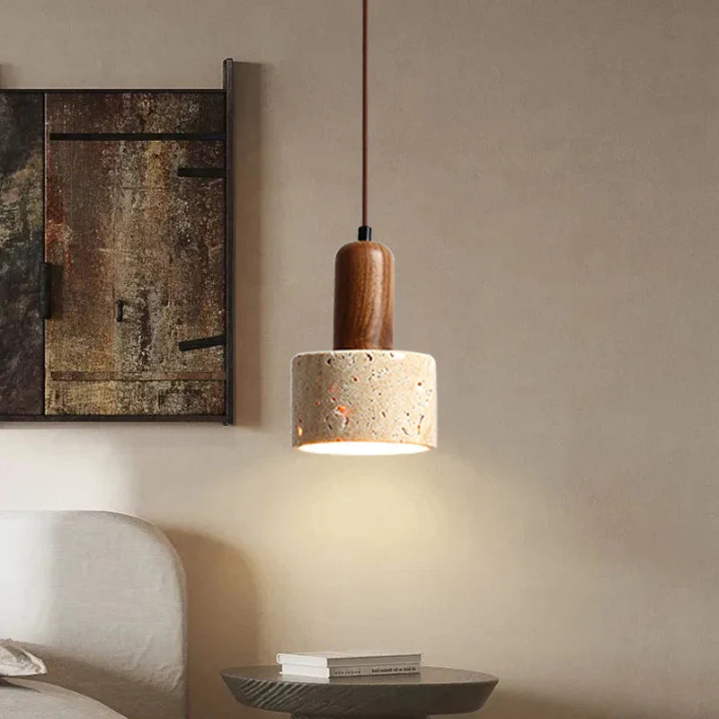 Natural Travertine Pendent Lamp