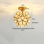 Nordic Flower Ball LED Ceiling Lights Copper Glass Chandelier