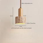 Yellow Travertine LED Pendant Lights with Long Arm Hanging Lamps