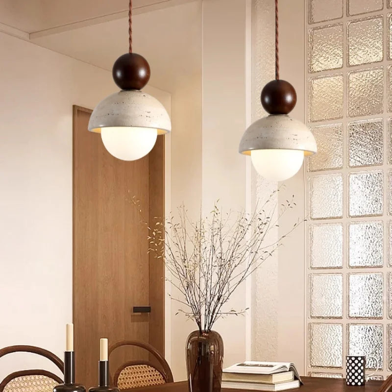 Yellow Travertine LED Pendant Lights - Modern Nordic Home Decor