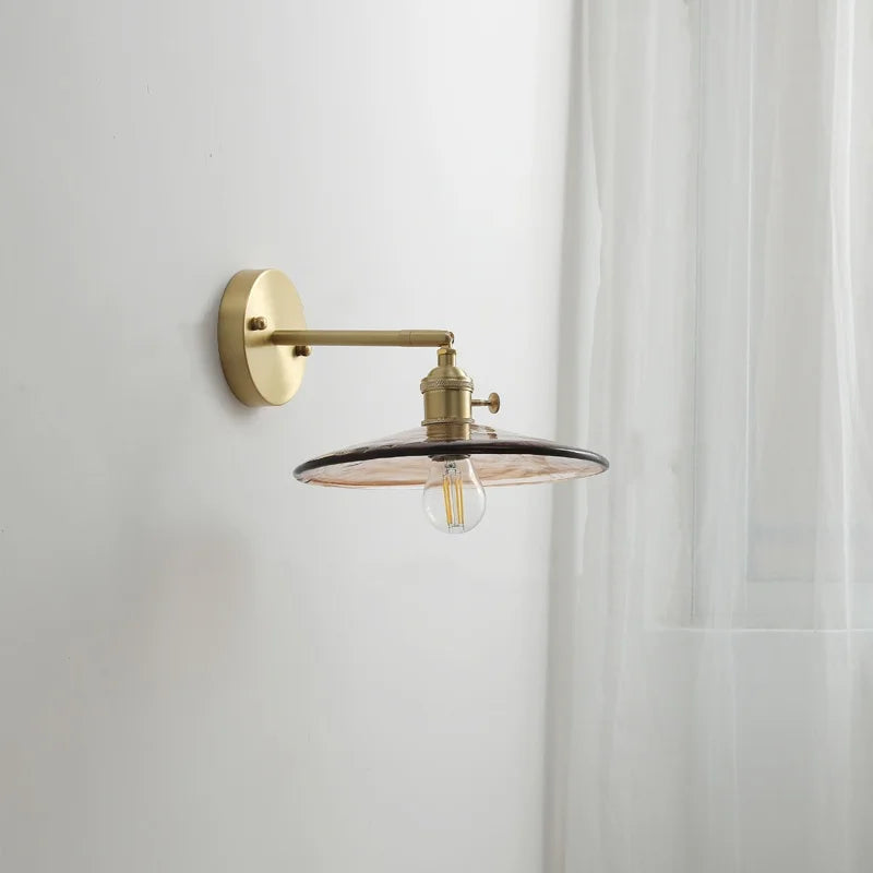 Nordic Glass Copper Wall Lights for Bedroom Living Room Home Decor
