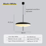 Modern Saucer Pendant Light 30/50cm Black White for Home & Commercial Decor