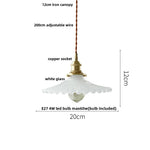 White Glass LED Pendant Light Fixture Modern Hanging Lamp