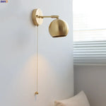 Copper Wall Light with Pull Chain Switch, Modern Nordic Design