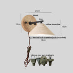 Yellow Travertine LED Wall Lamp Iron Pull Chain Switch Nordic Modern Stair Light