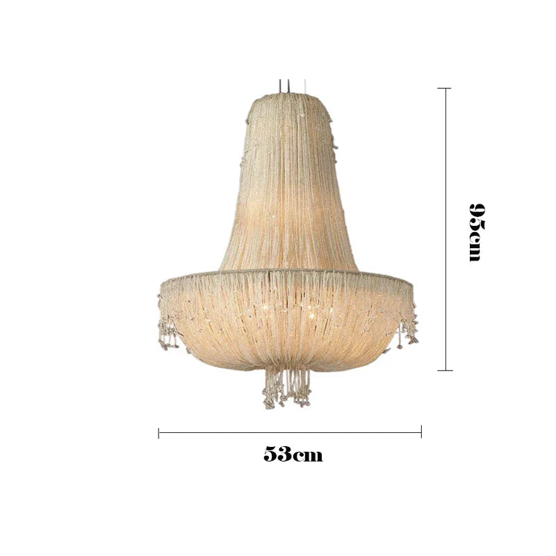 Tassel Crystal Pendant Chandelier for Luxury Living Room Villa Bedroom