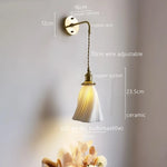 Nordic LED Ceramic Copper Wall Lamp Sconce for Bedroom Bathroom Mirror