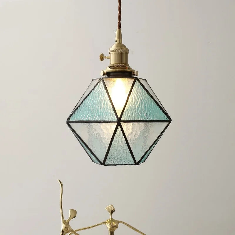 Copper Glass LED Pendant Light - Nordic Hanging Lamp for Home Decor