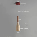 Yellow Travertine LED Glass Pendant Light - Japanese Style Living Room Fixture