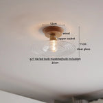 Wood Glass LED Ceiling Lamp Modern Plafondlamp for Home Restaurant Living Room
