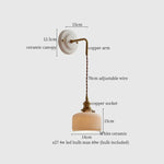 Afralia™ Ceramic Canopy LED Wall Lamp Copper Arm Modern Home Decor Applique Murale