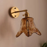 Amber Glass LED Wall Lamps for Living Room and Bathroom Mirror Lighting