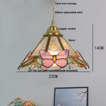 Butterfly Pink LED Pendant Lamp Walnut Wood Glass Nordic Modern Home Decor