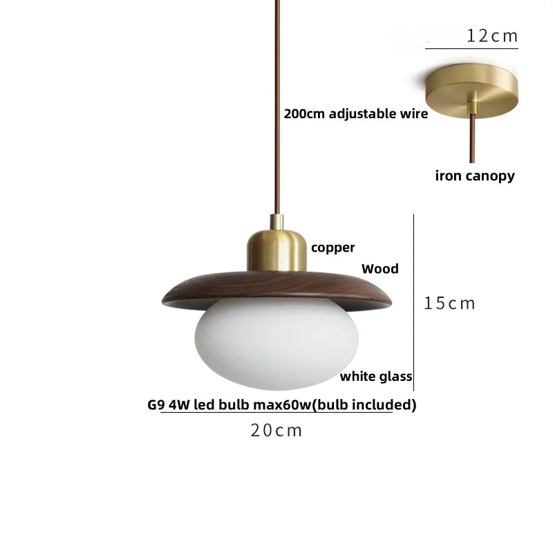 Afralia™ Glass LED Pendant Lamp Copper Socket for Dining Living Room Decor