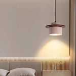 Yellow Travertine Stone LED Pendant Light for Bedside Living Room Decor