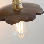 Walnut Wood LED Wall Sconce, Pull Chain Switch, Copper Socket, Bedroom Aisle Hallway