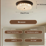 Retro Bronze Glass Ceiling Lamp for Bedroom Living Room Decor